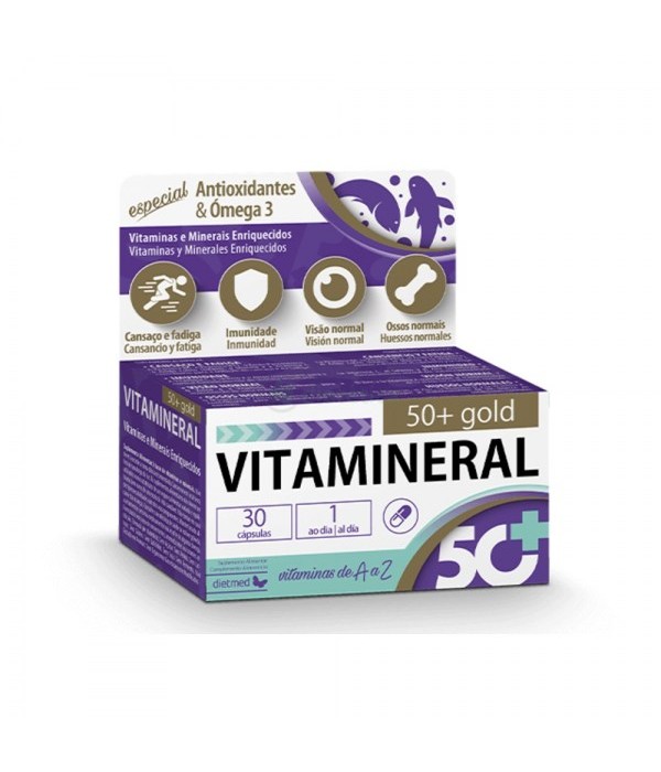 Vitamineral 50+ Gold - 30 Cápsulas - Dietmed